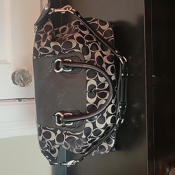 Monogram double-handle Coach purse - Picture 2 of 5